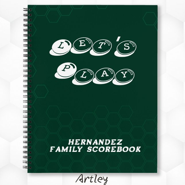 Green White Family Name Board Game Scorebook Notizbuch (Von Creator hochgeladen)