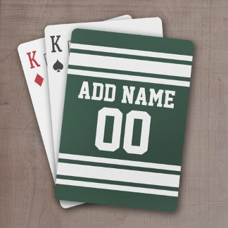 Green White Football Jersey Individuelle Name Numb Spielkarten