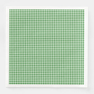Green White Gingham Checkered Kariert Pattern Serviette