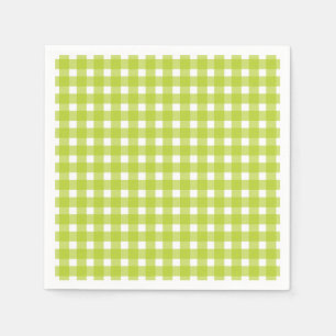 Green & White Gingham Karierte Karo Hochzeitsfeier Serviette