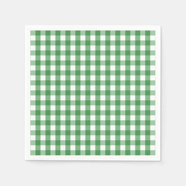 Green White Gingham Karo Pattern Serviette (Vorderseite)