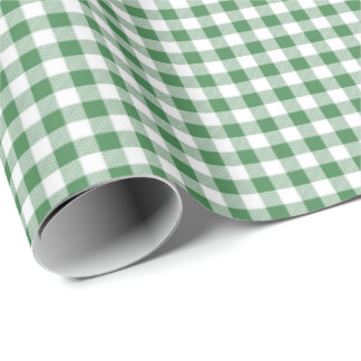 Green | White Gingham Wrapping Paper Geschenkpapier