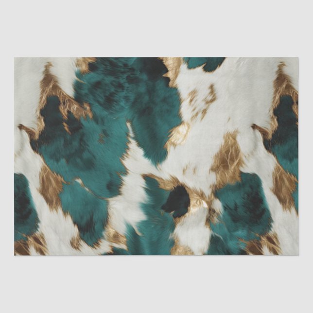 Green White Gold Leopard Seidenpapier (Vorderseite)