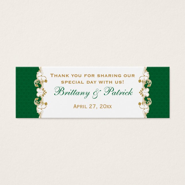 Green White Gold Scrolls, Kleeblatts bevorzugen Ta (Vorderseite)