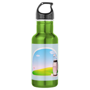 Green White Golfer Golf Personalisiert Edelstahlflasche