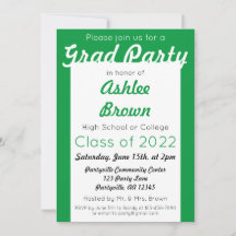 Green White Grad Party Fett Abschluss