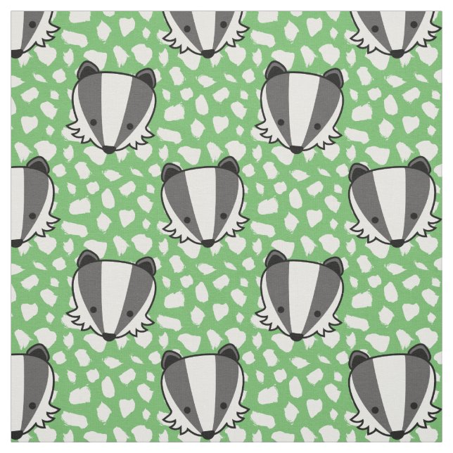 Green White Gray - Badger Pattern Stoff (Muster)