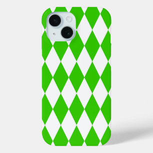 Green White Harlequin Diamonds Schachbretts Design Case-Mate iPhone Hülle