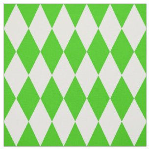 Green White Harlequin Diamonds Schachbretts Design Stoff