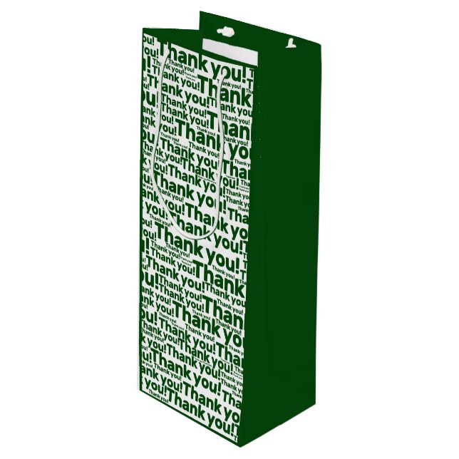 Green & White Lawn Care Service Vielen Dank! Geschenktüte Für Weinflaschen (Vorderseite Schrägansicht)