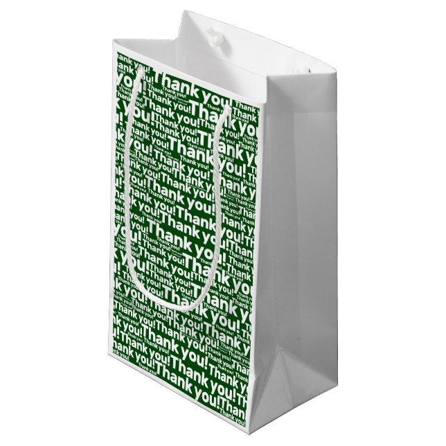 Green White Lawn Care Service - Vielen Dank! - Kleine Geschenktüte (Vorderseite Schrägansicht)
