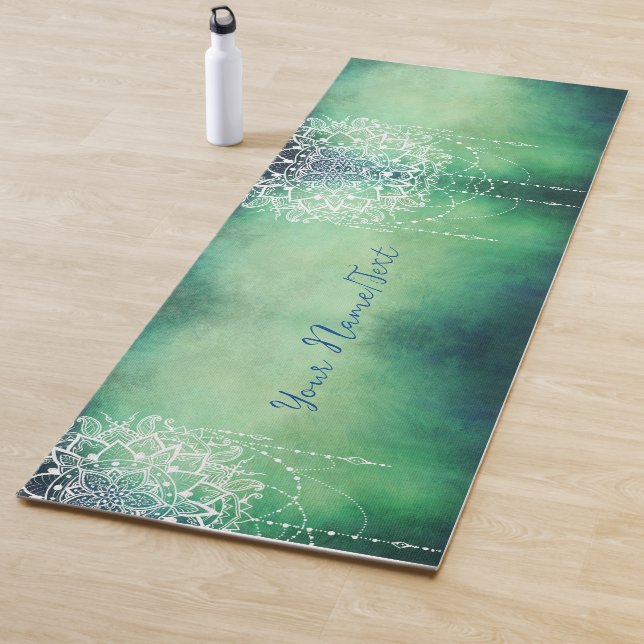 Green White Mandala Muster Personalisiert Yogamatte (Beispiel)