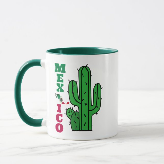 Green White Mexico Mexiko Flag Tasse, Land Tasse (Links)