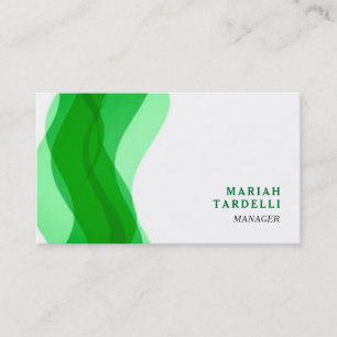 Green White Minimalistisch Elegante Chic Schlicht Visitenkarte