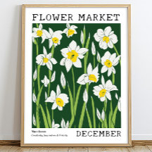 Green White Narcissus Dezember Geburtsmarkt Blume
