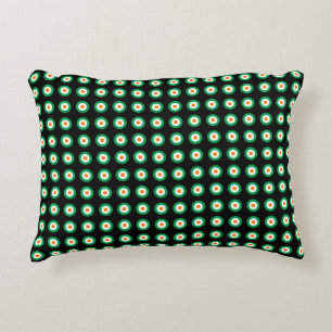 Green White Orange Polka Dot Muster Zierkissen
