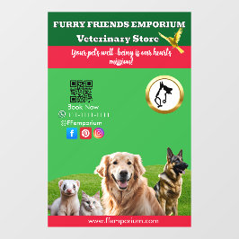  Green White Pet Store Business Fensteraufkleber