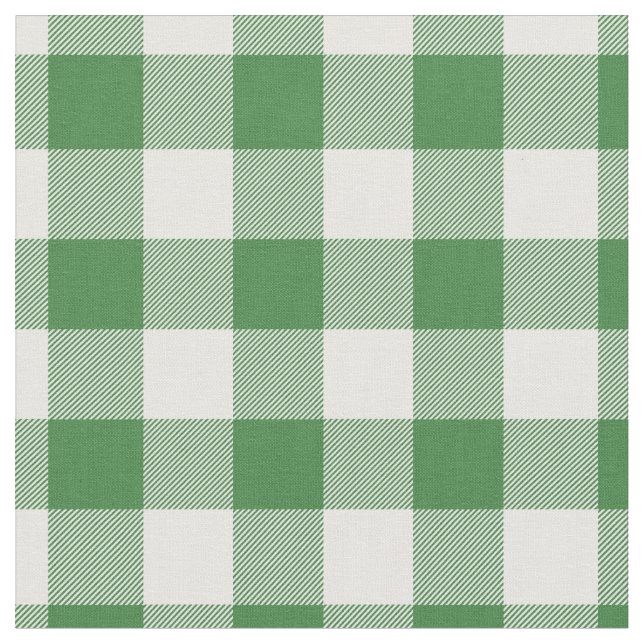 Green & White Plaid Gingham Stoff (Nahaufnahme)
