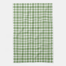 Green White Plaid Pattern Geschirrtuch