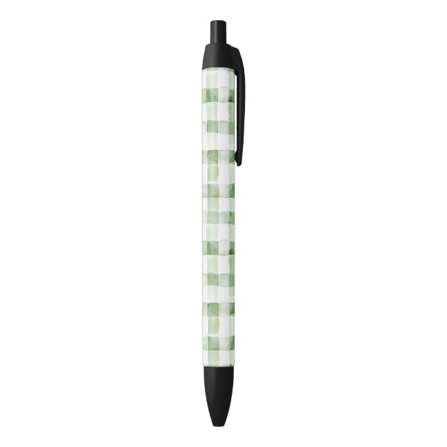Green White Plaid Stripes Kugelschreiber (Unterseite (Vertikal))