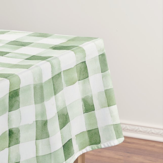 Green White Plaid Stripes Tischdecke (Beispiel)