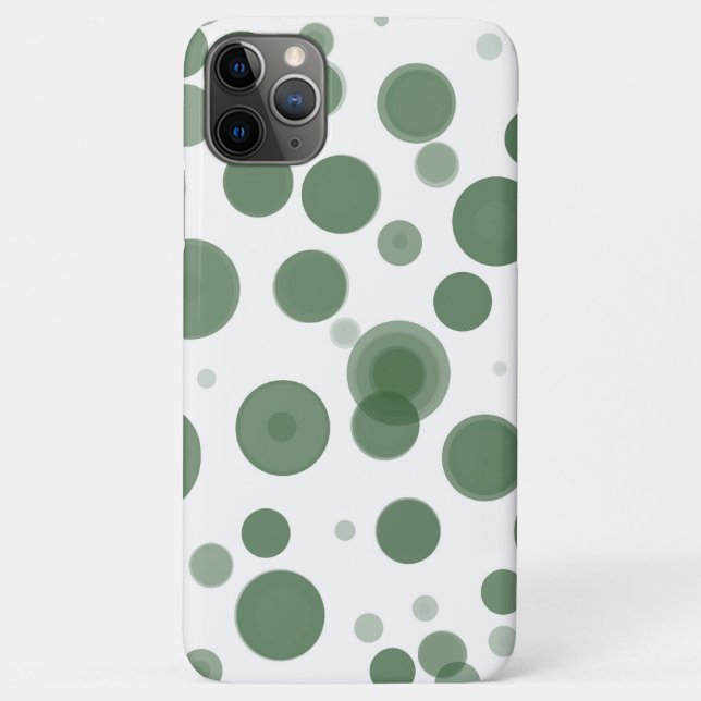Green & White Polka Dot Blubbles Minimal Case-Mate iPhone Hülle (Rückseite)