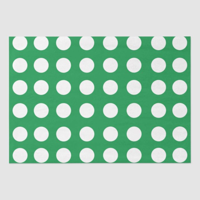 Green White Polka Dot Classic Elegant Seidenpapier (Vorderseite)