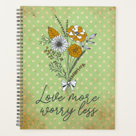 Green & White Polka Dot "Liebe macht sich weniger  Planer