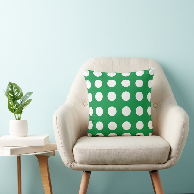 Green White Polka Dot Vintag Retro Kissen (Stuhl )