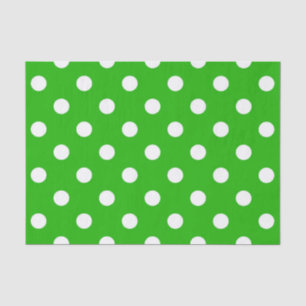 Green White Polka Dots Design Seidenpapier