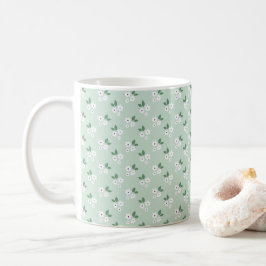 Green White Simple Calico Pattern Kaffeetasse