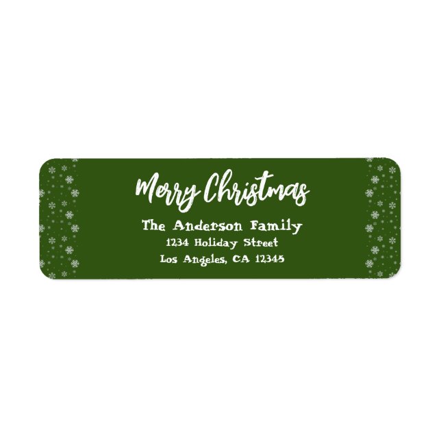 Green White Simple Modern Snowflakes Weihnachten (Vorne)