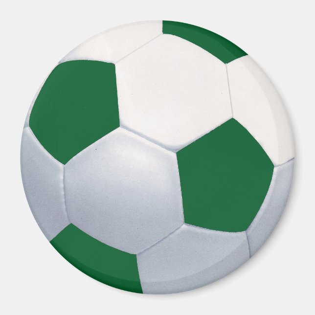 Green & White Soccer Ball Magnet (Vorne)