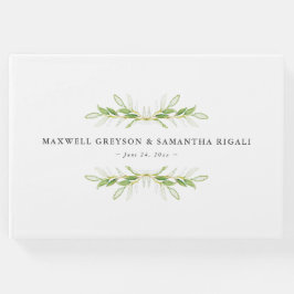 Green & White Wedding Guest Book Gästebuch