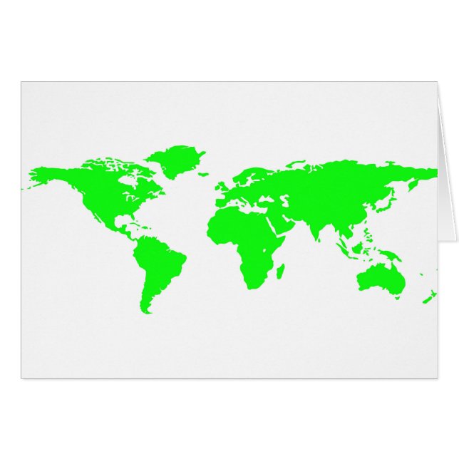 Green White World Map (Vorderseite (Horizontal))