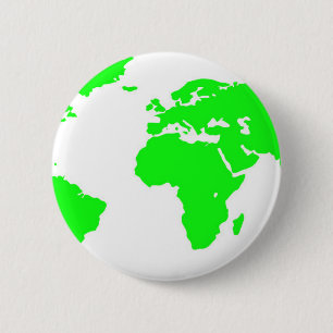 Green White World Map Button