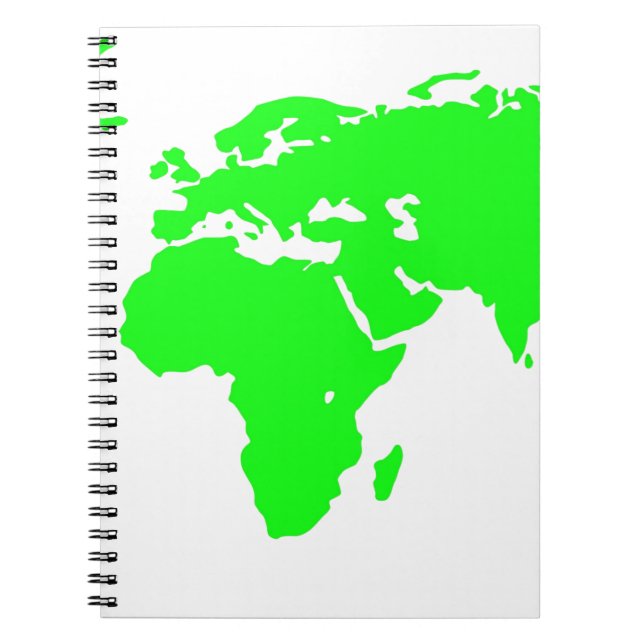 Green White World Map Notizblock (Vorderseite)