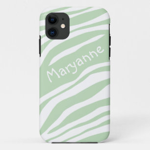Green & White Zebra Print iPhone 5 Fall Case-Mate iPhone Hülle