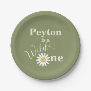 Green Wild One zum ersten Geburtstag Pappteller