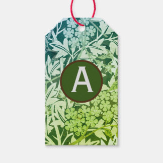 GREEN WILLIAM MORRIS GIFT TAGS CUSTOM INITIAL GESCHENKANHÄNGER
