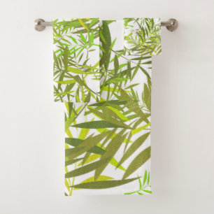 Green Willow-Blätter Badhandtuch Set