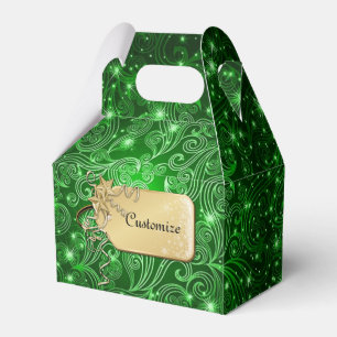 Green Wirbel & Stars Gable Fvor Box Geschenkschachtel