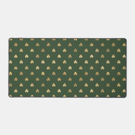 GREEN WITH GOLD IRISH CELTIC SHAMROCKS SCHREIBTISCHUNTERLAGE