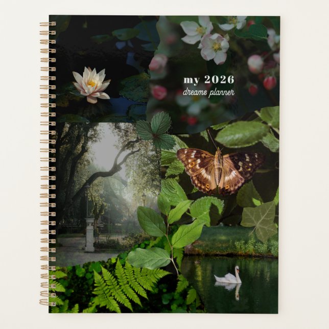 Green Woodland Dreams Collage Planner (Devant)