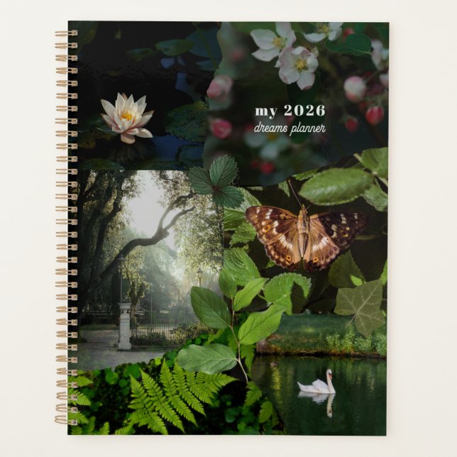Green Woodland Dreams Collage Planner Planer (Vorderseite)