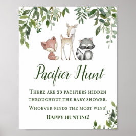 Green Woodland Table Game Sign - Schnuller Hun 8x1 Poster