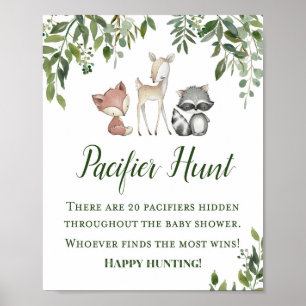 Green Woodland Table Game Sign - Schnuller Hun 8x1 Poster