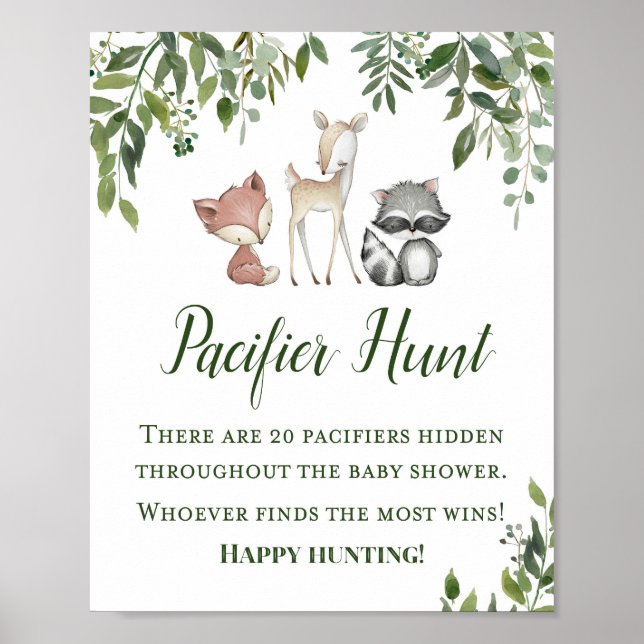 Green Woodland Table Game Sign - Schnuller Hun 8x1 Poster (Vorne)