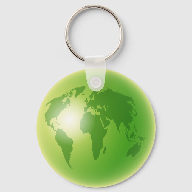 Green World Globe Schlüsselanhänger (Vorderseite)