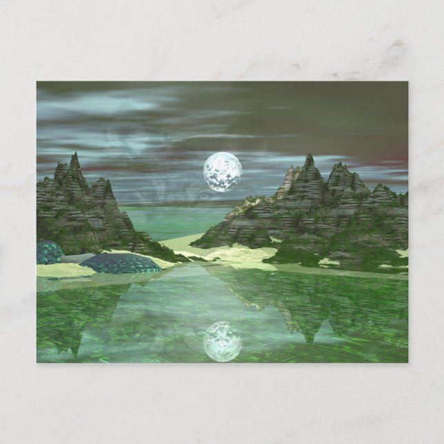 Green World Wolf Postkarte (Vorderseite)
